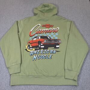 Chevrolet Camaro American Muscle Hoodie Medium Light Green Sweatshirt Racing NWT